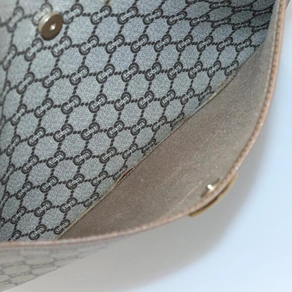 GUCCI GG Plus Supreme Web Sherry Line Tote Bag PVC Beige Red Green Auth ep9518 - Picture 11 of 16